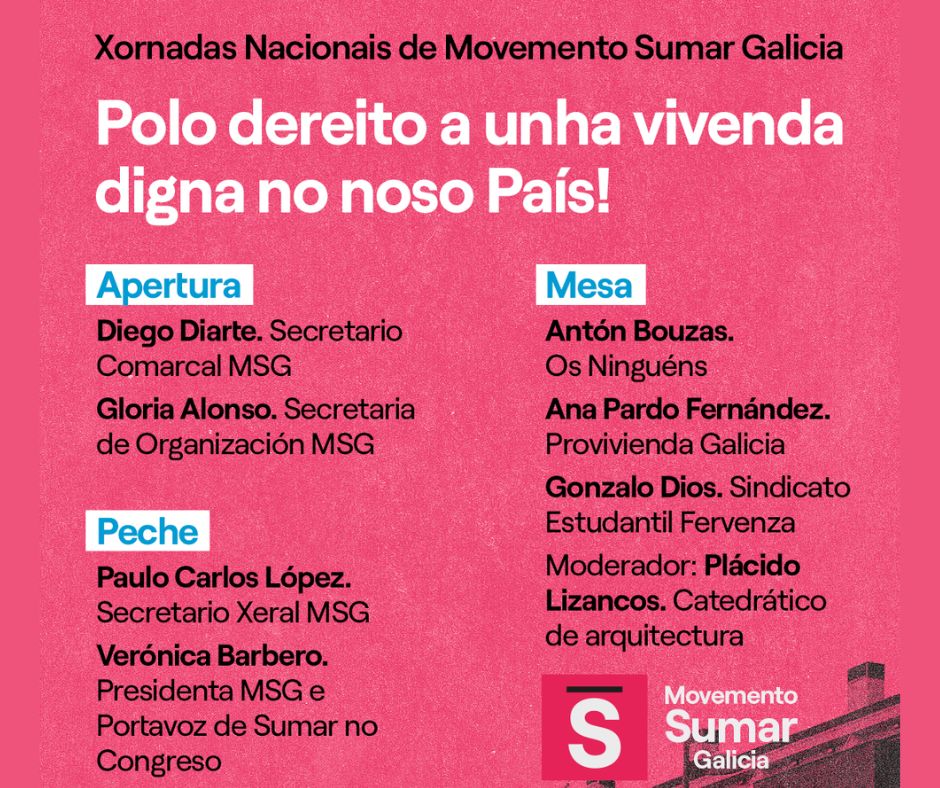 Xornada de vivenda de Movemento Sumar Galicia en Vigo
